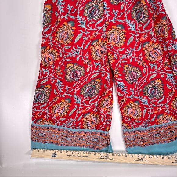 Anthropologie Women’s Red Paisley Wide Leg Jumpsuit XS - Picture 11 of 15